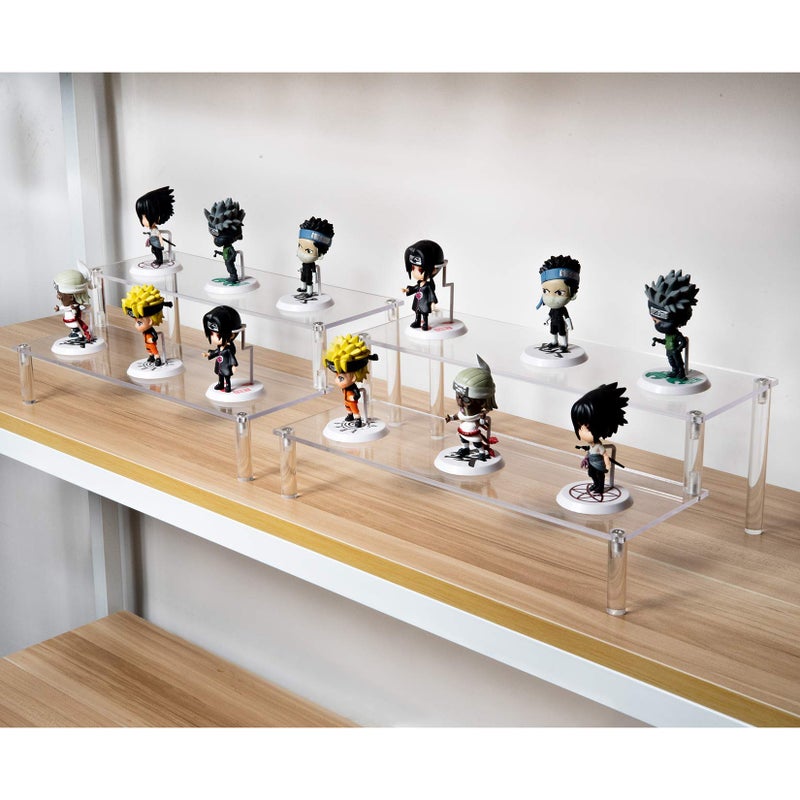BYCY 2 Pack 2-Tier Clear Acrylic Display Stand Display Shelf for Dessert Jewels Figurines, Clear Cupcake Stand - 2 Pack ( 12" * 6.9" * 4.25" ) - Image 5