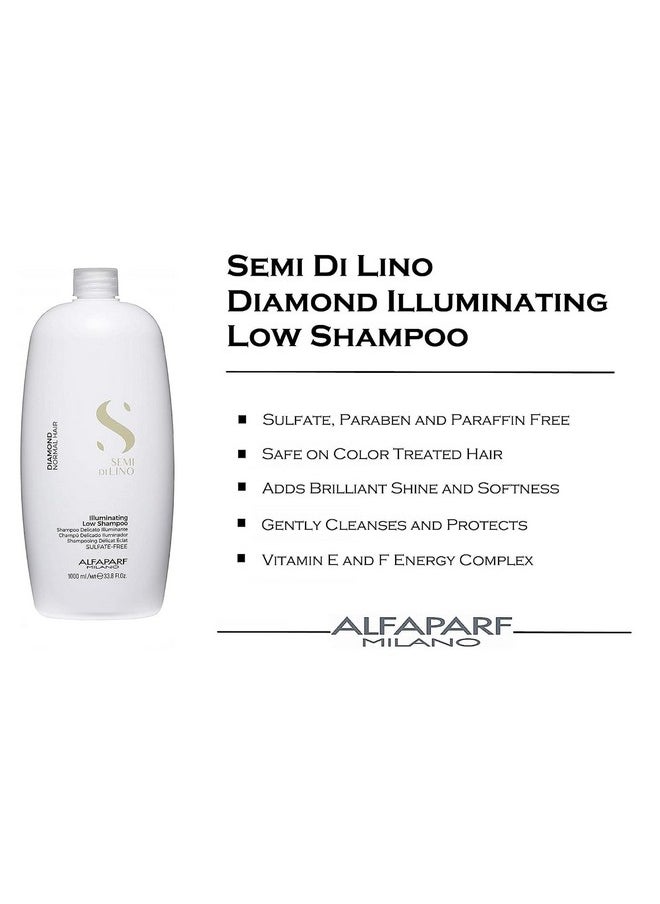 ALFAPARF MILANO ALFAPARF MILANO Professional Diamond Shampoo -For Instant Shiny Hair - Normal Hair, Adds Radiance Sulfate, Paraben And Paraffin Free, Safe For Color Treated Salon Quality 1000Ml  - Image 4