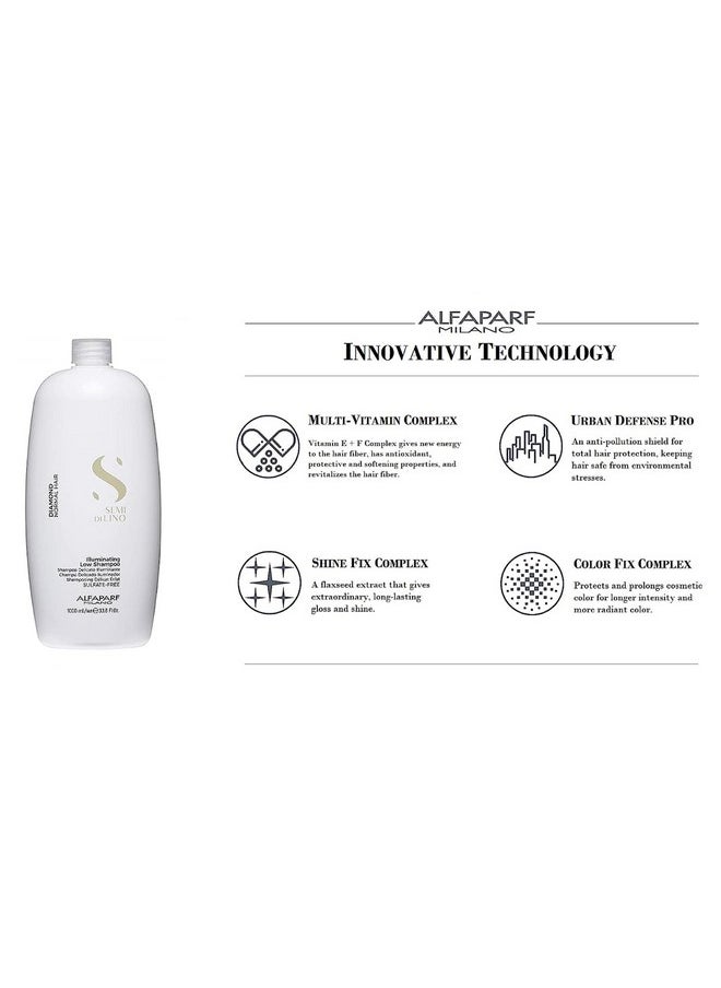 ALFAPARF MILANO ALFAPARF MILANO Professional Diamond Shampoo -For Instant Shiny Hair - Normal Hair, Adds Radiance Sulfate, Paraben And Paraffin Free, Safe For Color Treated Salon Quality 1000Ml  - Image 3