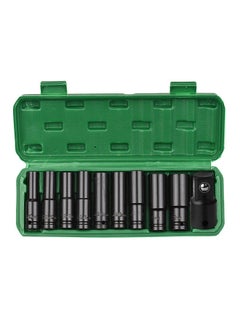 Generic  1/2 Inch Drive Hex Impact Socket Set 10-Piece Deep Socket Metric Sizes 10-22mm and 3/8 Inch Adapter CR-V Material with Hard Storage Box