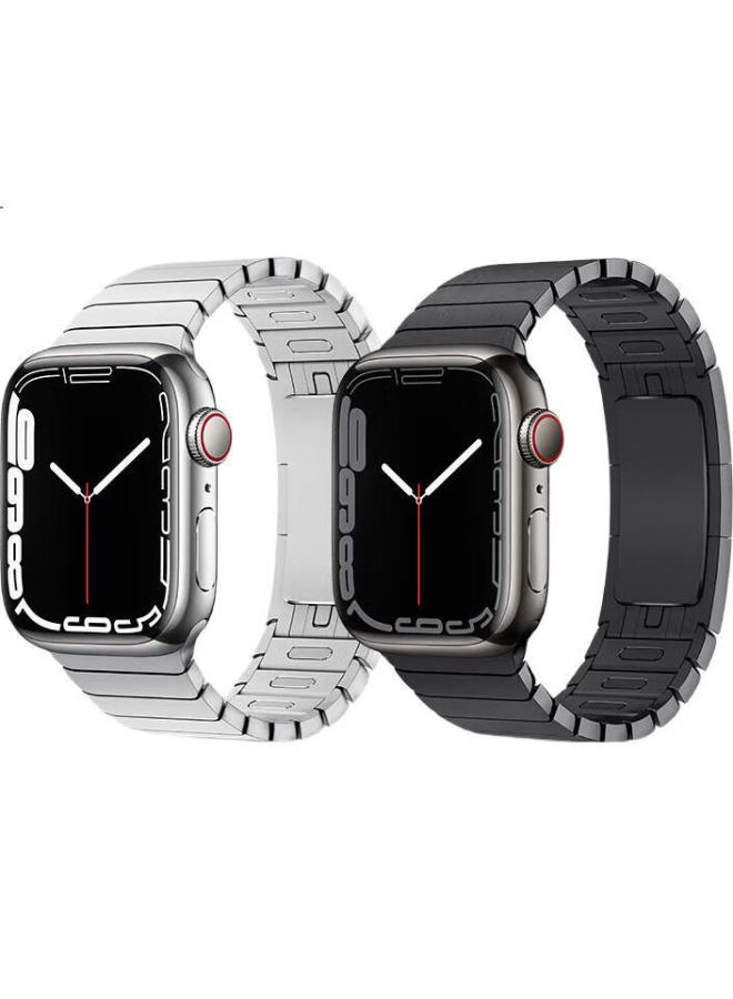 BHO Compatible Apple Watch Band For Apple Watch Series 10, Ultra2 Link Bracelet For Iwatch Series 9/8/7/6/Se Stainless Steel Metal Watch Band - Image 3