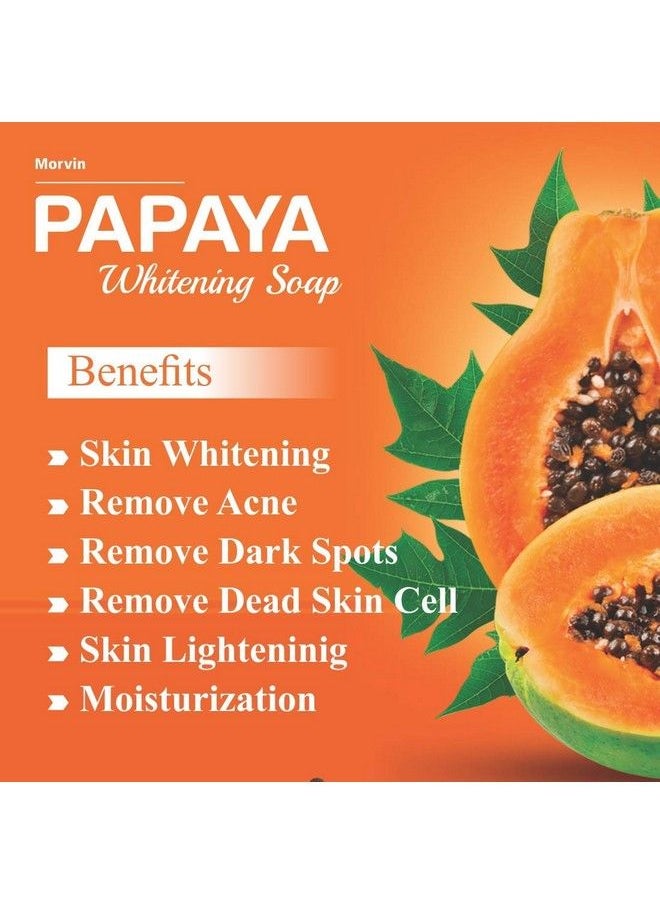MORVIN INDIA - Skin Whitening With Natural Ingredients Papaya Soap (75 G X 3 Pieces) - Image 1