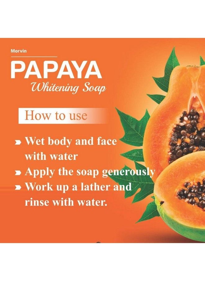 MORVIN INDIA - Skin Whitening With Natural Ingredients Papaya Soap (75 G X 3 Pieces) - Image 1