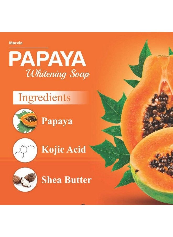 MORVIN INDIA - Skin Whitening With Natural Ingredients Papaya Soap (75 G X 3 Pieces) - Image 1