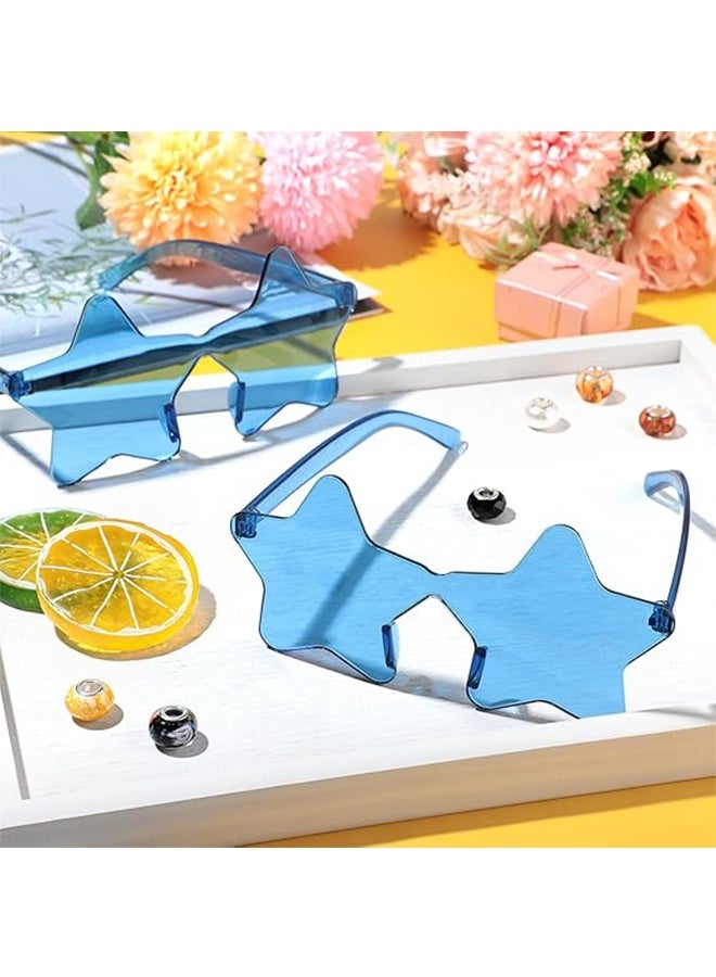 نظارات شمسية بدون إطار بشكل نجمة، شفافة بلون الحلوى، مناسبات الحفلات، 2 قطعة للنساء - Image 5