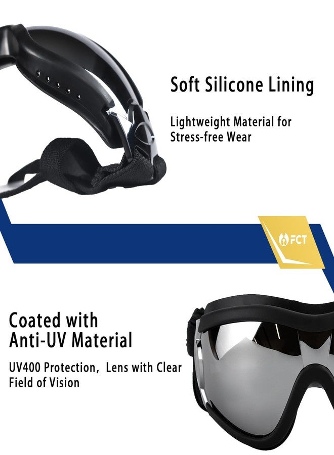Forever Caring Together Dog Goggles UV400 Protection, Ski Goggles for Medium to Large Breeds with Adjustable Strap, Dog Sunglasses with Wide Snout & Soft PVC Frame - UV-Resistant/Snowproof for Ski,Cycling (Black) - Image 4