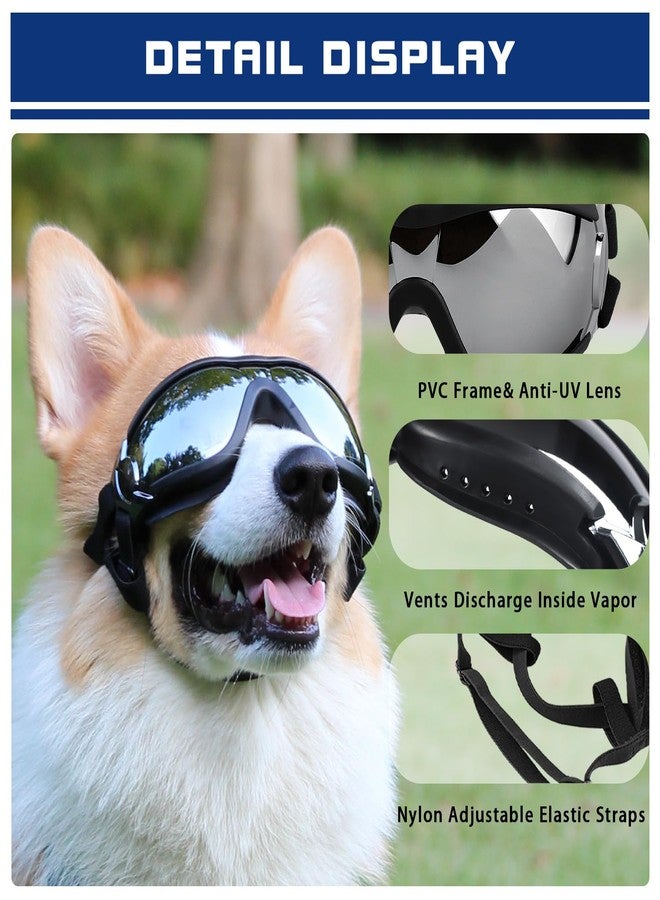 Forever Caring Together Dog Goggles UV400 Protection, Ski Goggles for Medium to Large Breeds with Adjustable Strap, Dog Sunglasses with Wide Snout & Soft PVC Frame - UV-Resistant/Snowproof for Ski,Cycling (Black) - Image 3
