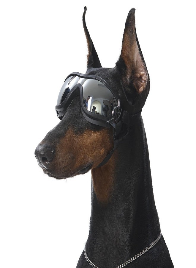 Forever Caring Together Dog Goggles UV400 Protection, Ski Goggles for Medium to Large Breeds with Adjustable Strap, Dog Sunglasses with Wide Snout & Soft PVC Frame - UV-Resistant/Snowproof for Ski,Cycling (Black) - Image 1