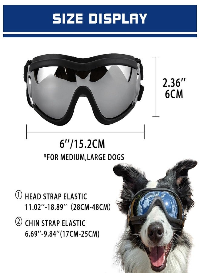 Forever Caring Together Dog Goggles UV400 Protection, Ski Goggles for Medium to Large Breeds with Adjustable Strap, Dog Sunglasses with Wide Snout & Soft PVC Frame - UV-Resistant/Snowproof for Ski,Cycling (Black) - Image 5