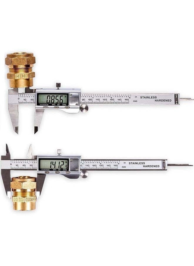 L&E Digital Caliper, Caliper Measuring Tool with Stainless Steel, Electronic Micrometer Caliper with Large LCD Screen, Auto-Off Feature, Inch and Millimeter Conversion (6 Inch/150 mm)  - Image 2