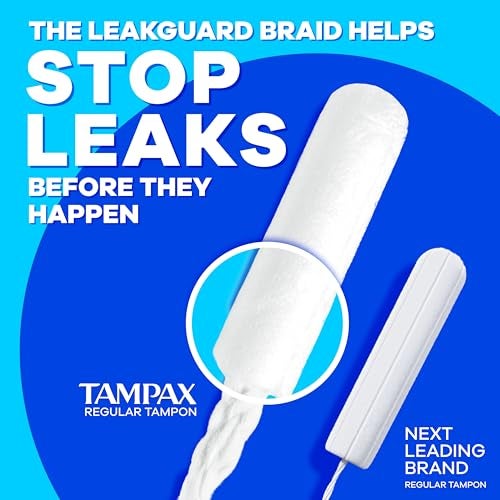 Tampax Compact Pearl Tampons, with LeakGuard Braid & Extendable Applicator, Super Absorbency, Compact Extendable Applicator, Unscented, 16 Count (Packaging May Vary) - Image 4
