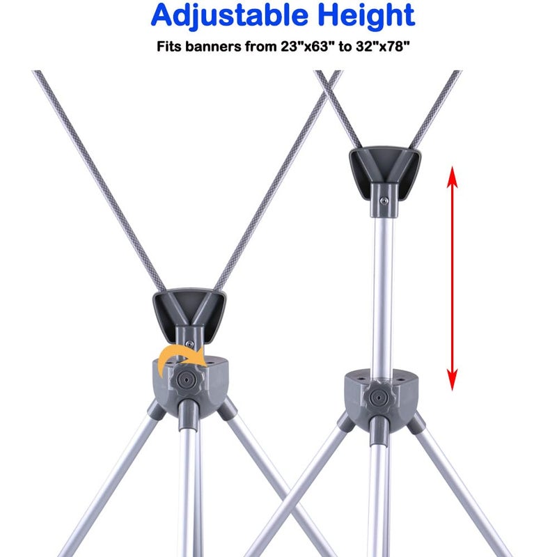 SUERUI Adjustable X Banner Stand Fits Any Banner Size Width 23" to 32" and Height 63" to 78" - Image 4