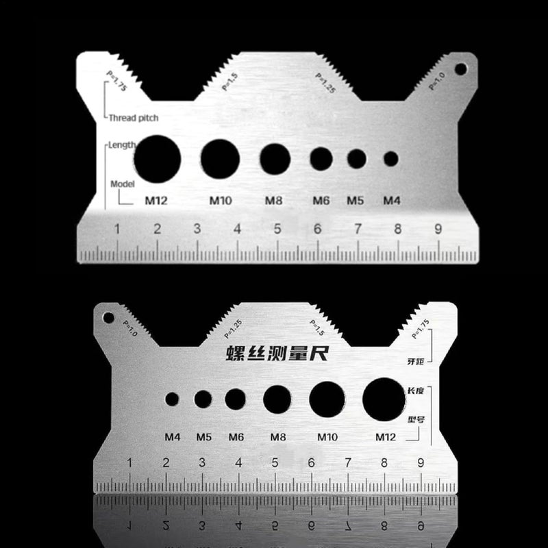 Stainless Steel Double Sided Screw Gauge Nut And Bolt Measuring Tool For Professional Workshop - Image 4
