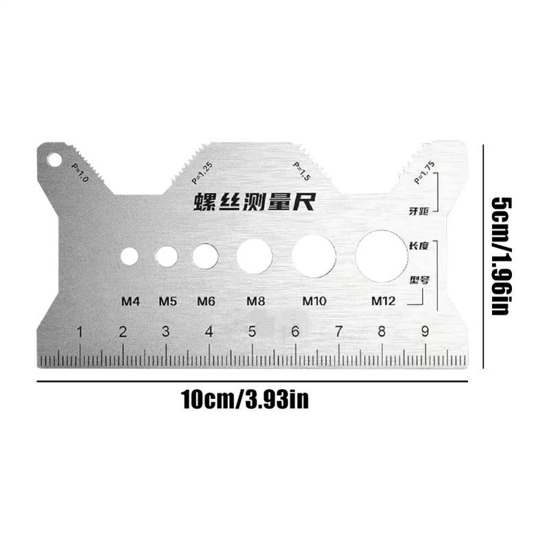 Stainless Steel Double Sided Screw Gauge Nut And Bolt Measuring Tool For Professional Workshop - Image 3