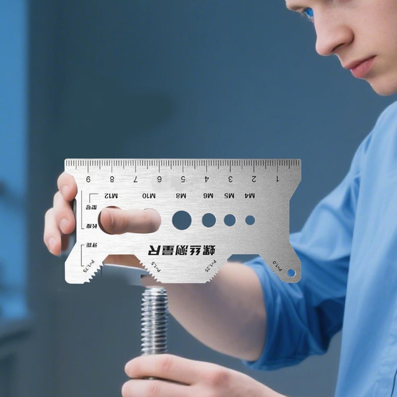 Stainless Steel Double Sided Screw Gauge Nut And Bolt Measuring Tool For Professional Workshop - Image 5