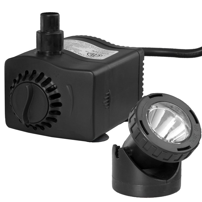 TotalPond 400 GPH Low Water Shut-Off Fountain Pump with Light - Image 1