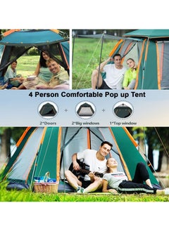 Generic 4/6 Person Camping Tent Automatic Instant Pop-Up Tent Lightweight Portable Tent Outdoor Camping Waterproof Windproof Camping Tent And Mesh Windows 2 Doors With Carry Bag  - Image 4