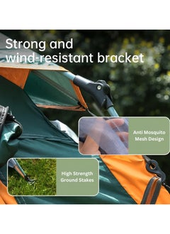 Generic 4/6 Person Camping Tent Automatic Instant Pop-Up Tent Lightweight Portable Tent Outdoor Camping Waterproof Windproof Camping Tent And Mesh Windows 2 Doors With Carry Bag  - Image 5