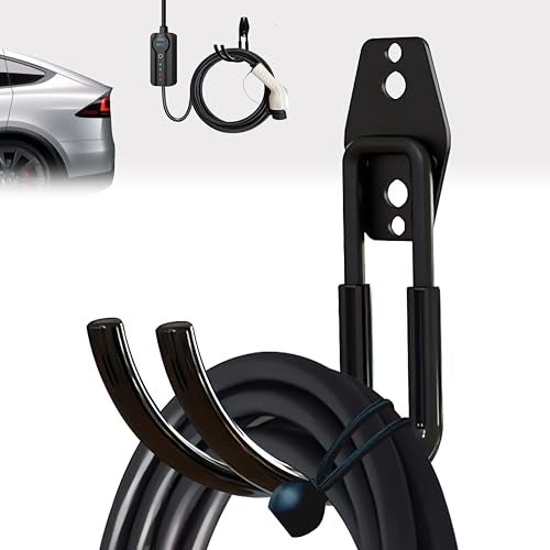Nexoroot EV Charger Holder Wall Mount | Heavy-Duty J-Hook for Cable Retractor, Durable Steel Hook for Indoor/Outdoor Use, Electric Vehicle Cord Organizer Accessory - Image 1