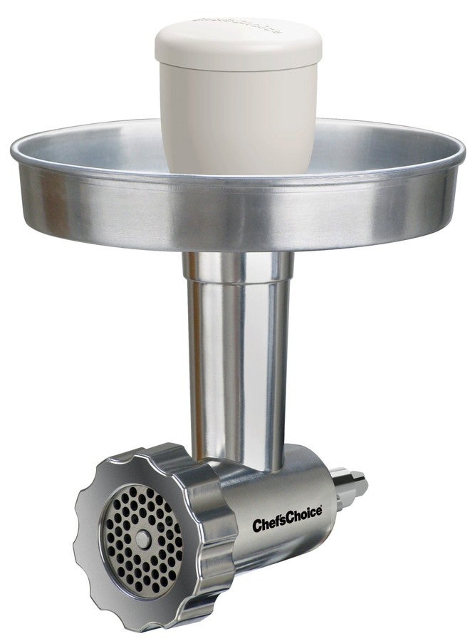 CHEF'S CHOICE Chef'sChoice Food Grinder Attachment Premium Metal Designed for KitchenAid Stand Mixers Includes Sausage Stuffing Kit, One Size, Silver - Image 2