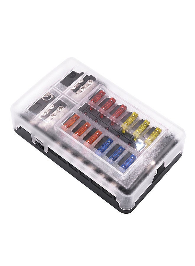 NIBEMINENT Universal Car Blade Fuse Block Holder With LED Indicators