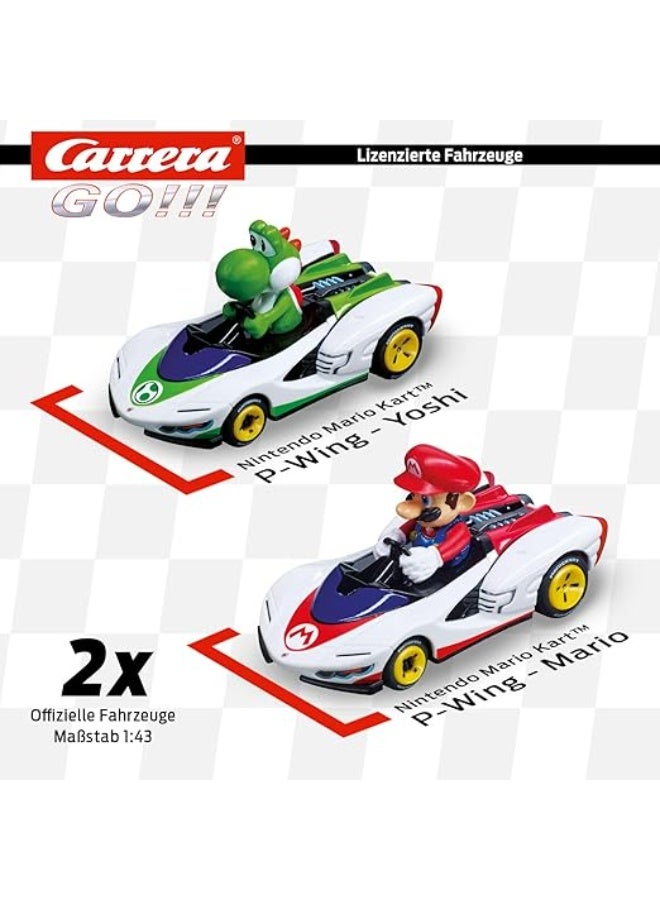 كاريرا جو!!! مجموعة مسار سباق ماريو كارت P-Wing | لعبة سيارات سباق كهربائية مرخصة مع سيارتين | لعبة سباق للأطفال والكبار | مجموعة مضمار سباق ثنائية اللاعبين | هدية مثالية للأولاد والبنات من عمر 6 سنوات فما فوق - Image 2