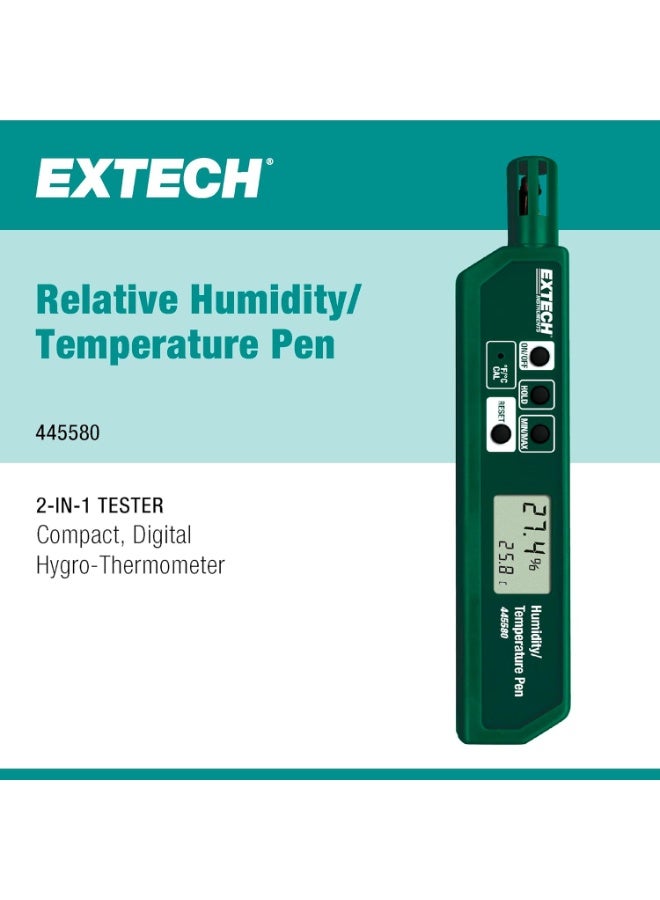 Extech Extech 445580 Humidity and Temperature Pen Sized Meter with Pocket Clip  - Image 3