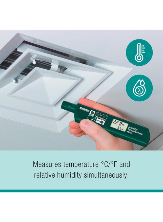 Extech Extech 445580 Humidity and Temperature Pen Sized Meter with Pocket Clip  - Image 4