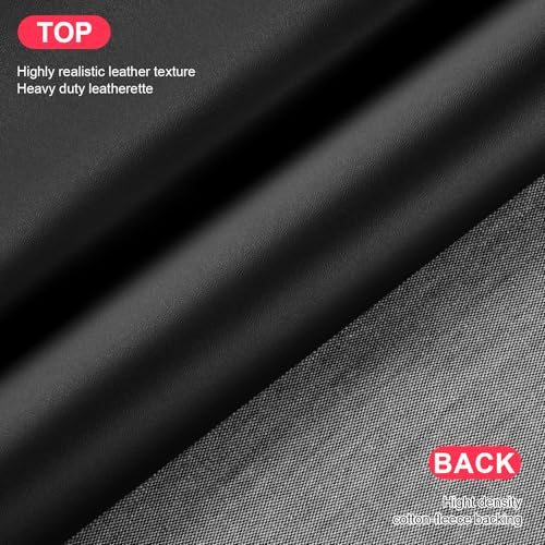 TeeLiy 2 Yards Marine Vinyl Fabric, Upholstery Faux Leather, Soft Waterproof Synthetic Fabric for Outdoor Boat Automotive, Car Seats, Upholstery Crafts, DIY Sewing, Sofa 54" x 72" (Black_TPU Fabric) - Image 2