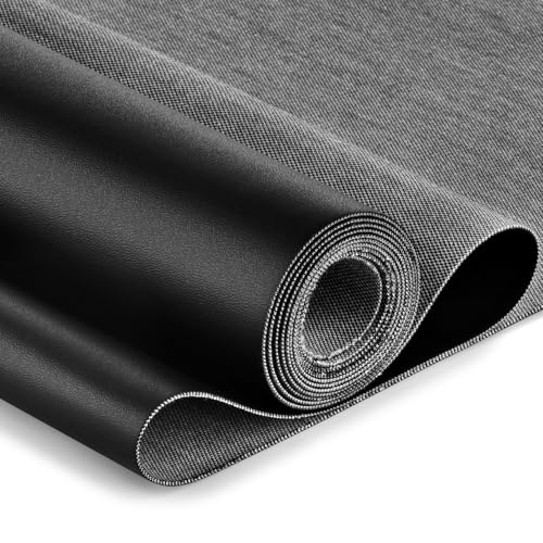 TeeLiy 2 Yards Marine Vinyl Fabric, Upholstery Faux Leather, Soft Waterproof Synthetic Fabric for Outdoor Boat Automotive, Car Seats, Upholstery Crafts, DIY Sewing, Sofa 54" x 72" (Black_TPU Fabric) - Image 1