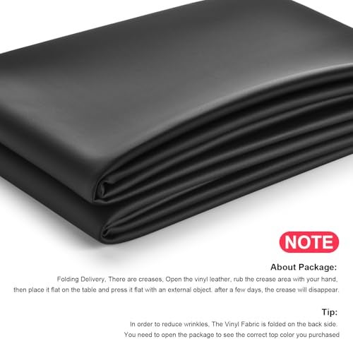 TeeLiy 2 Yards Marine Vinyl Fabric, Upholstery Faux Leather, Soft Waterproof Synthetic Fabric for Outdoor Boat Automotive, Car Seats, Upholstery Crafts, DIY Sewing, Sofa 54" x 72" (Black_TPU Fabric) - Image 4