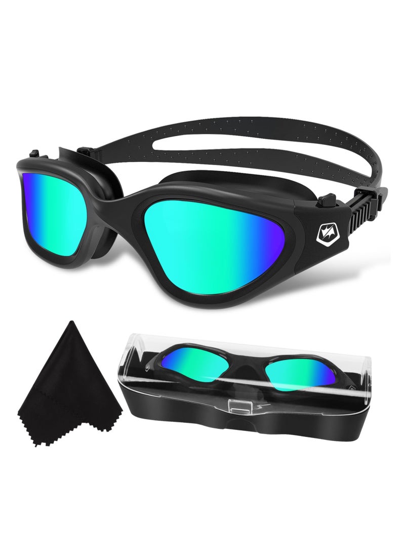 كابتن تيك Polarized Swimming Goggles Swim Pool Goggles Anti Fog Anti UV No Leakage Clear Vision Large Frame Swimming Goggles Comfortable Silicone Swimming Goggles for Men Women Adults Teenagers - Image 1