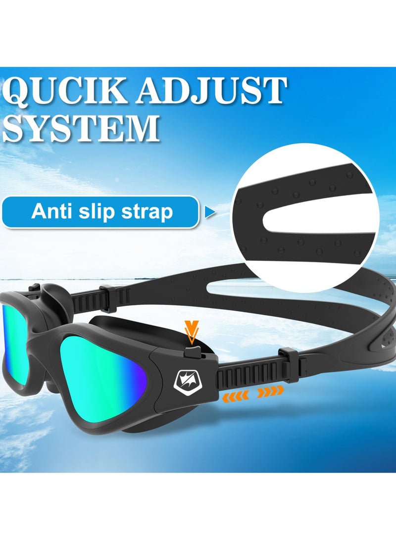 كابتن تيك Polarized Swimming Goggles Swim Pool Goggles Anti Fog Anti UV No Leakage Clear Vision Large Frame Swimming Goggles Comfortable Silicone Swimming Goggles for Men Women Adults Teenagers - Image 5