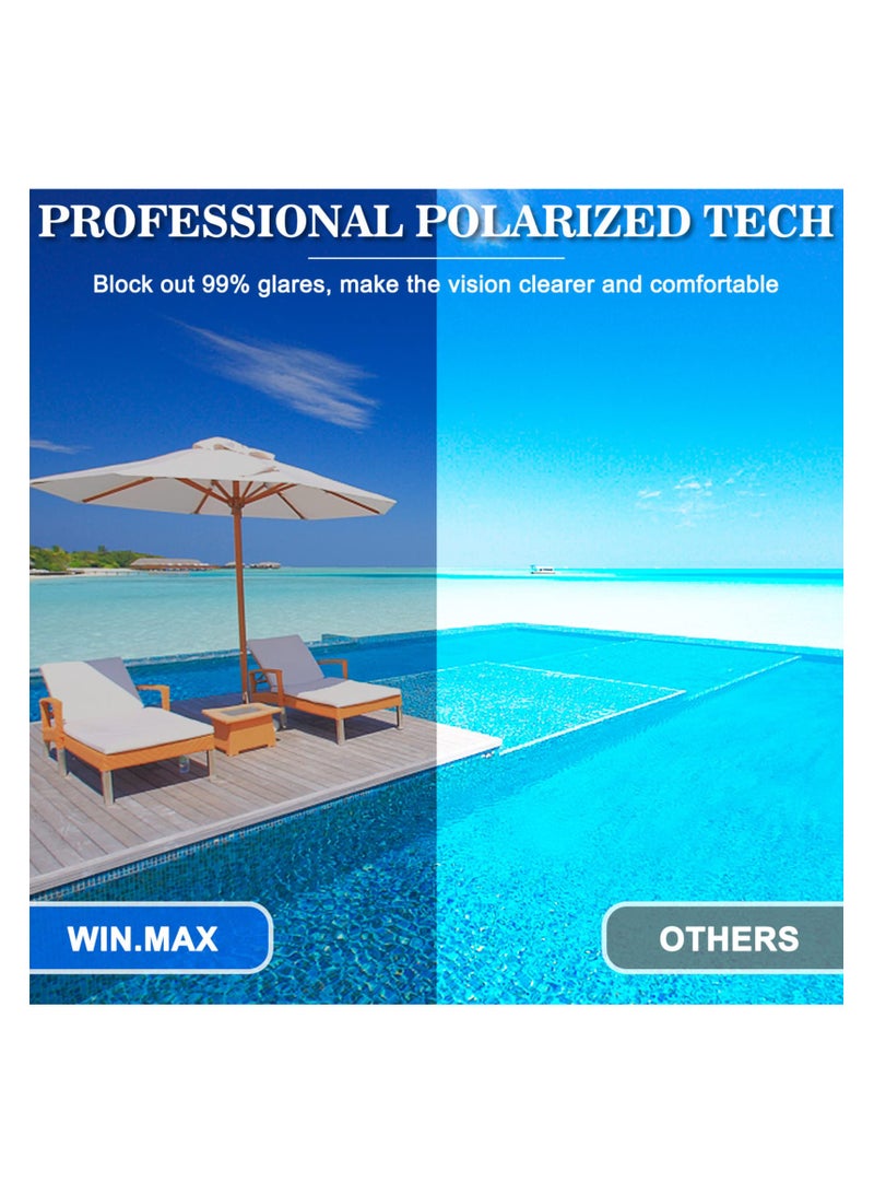 كابتن تيك Polarized Swimming Goggles Swim Pool Goggles Anti Fog Anti UV No Leakage Clear Vision Large Frame Swimming Goggles Comfortable Silicone Swimming Goggles for Men Women Adults Teenagers - Image 3