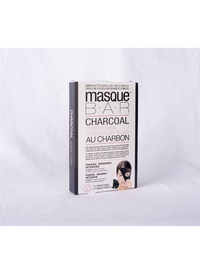 masque Bar - Charcoal Sheet Mask - Charcoal Masks, 3-set - Image 1