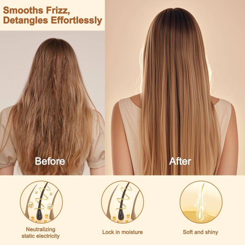 LIYI Wooden Bamboo Hair Brush for Hair Growth with Natural Bamboo Bristles Detangler Wooden Hairbrush Paddle Brush for Massage Scalp,Hair Brush for Women Men and Kids,All Hair Types - Image 3