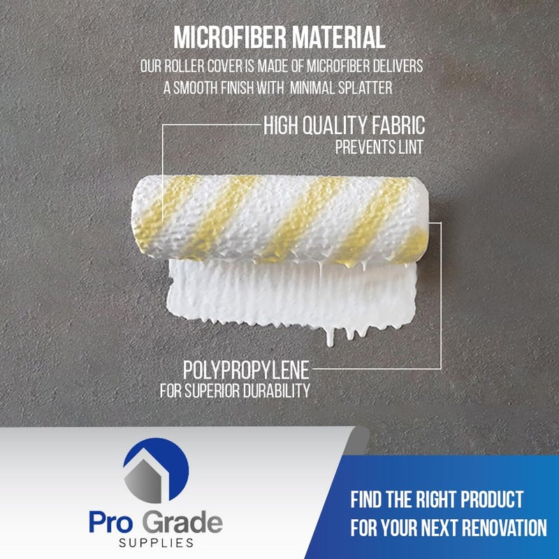 Pro-Grade Pro Grade - Paint Roller Covers - 1/2 X 9 Inch Microfiber 6 Pack - Image 4