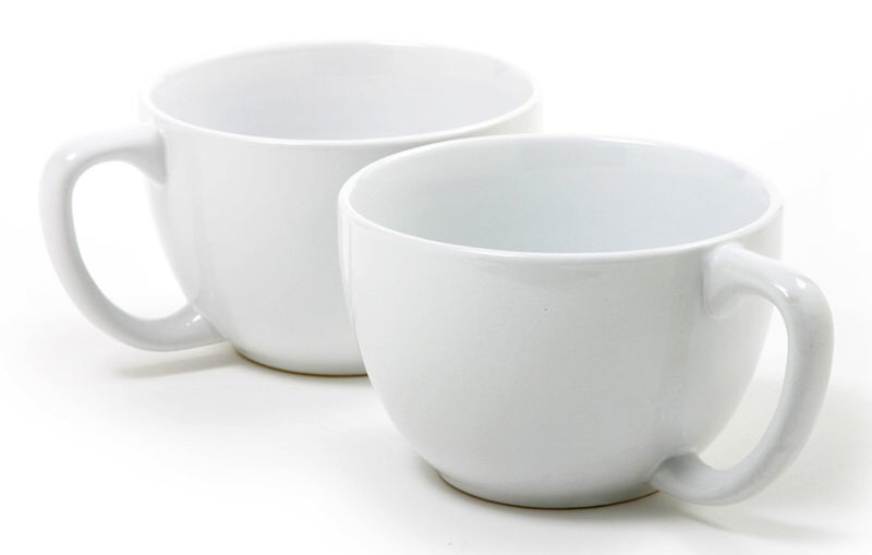 Norpro My Favorite Jumbo Porcelain Mugs Set of 2 White
