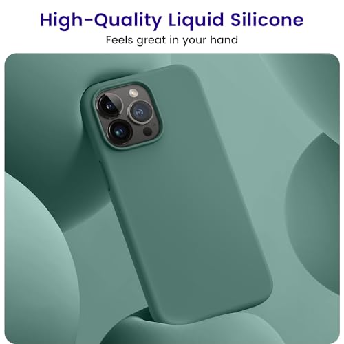 OTOFLY for iPhone 15 Pro Case MilitaryGrade Protection Shockproof Silicone AntiFingerprint AntiSlip Phone Case for iPhone 15 Pro Pine Green - Image 3