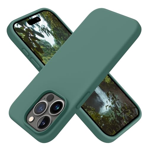 OTOFLY for iPhone 15 Pro Case MilitaryGrade Protection Shockproof Silicone AntiFingerprint AntiSlip Phone Case for iPhone 15 Pro Pine Green - Image 1