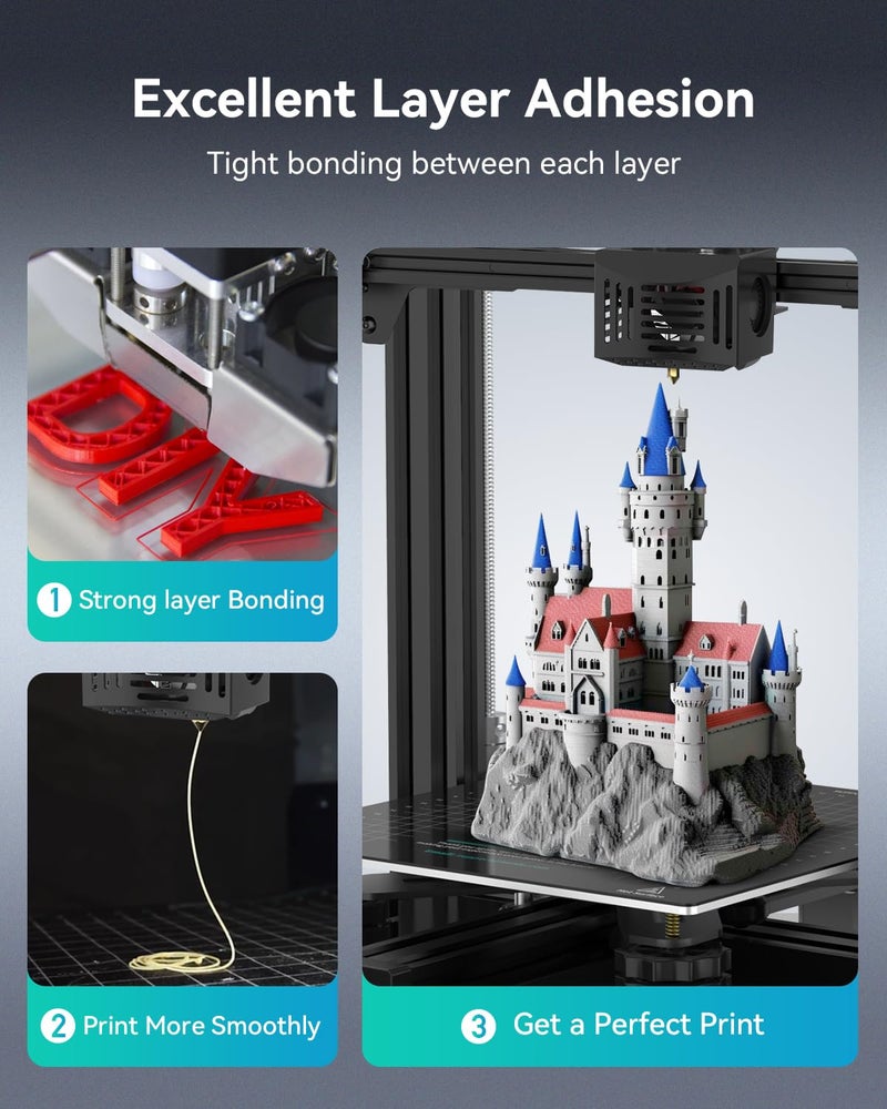 Sunlu ​​SUNLU PETG Filament 1.75mm,Strong 3D Printer Filament,Ultra-Low Stringing,Exceptional Layer Adhesion & High Toughness,Dimensional Accuracy +/- 0.02 mm,Fit Most FDM 3D Printers,1kg Spool(Black). - Image 5