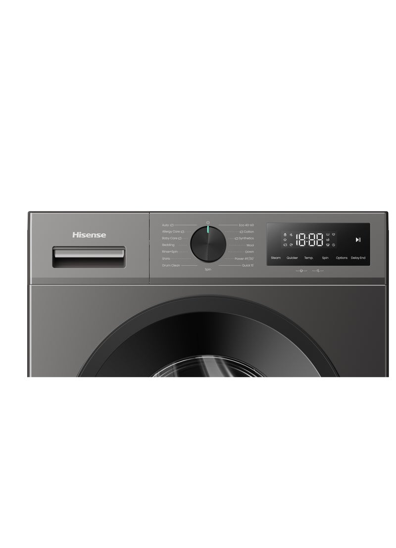 هايسنس Hisense  7 KG Automatic Washing Machine, Inverter Tech, Energy Saving, Titanium Grey 7 kg WF1I7022BT6 Titanium Grey - Image 3