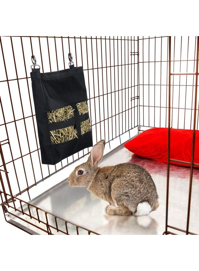 Frienda Frienda 2 Pcs Guinea Pig Hay Bag for Guinea Pigs Hay Bag for Rabbits Guinea Pig Hay Feeder Small Animal Hay Feeder Hanging Feeder Sack for Chinchilla Hamsters Small Animals Hay (Black) - Image 5