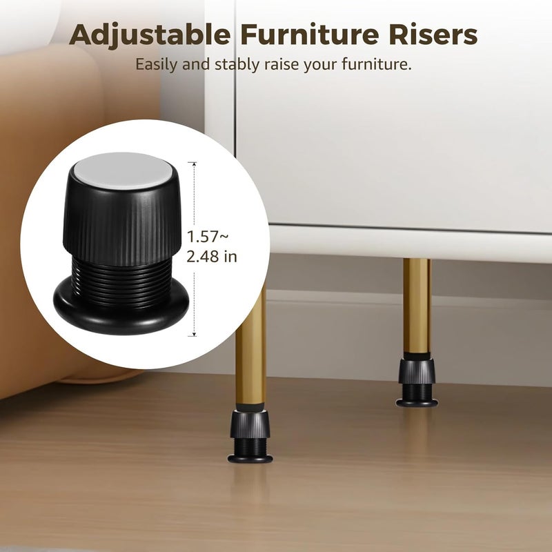 Adjustable Furniture Risers, 4 Pack, Extenders for Beds, Tables, Desks, Sofas, Appliances - Image 3