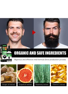 West&Month Beard Growth Oil, For Beard More Full And Thick, Beard Growth Serum Of Plant Extraction, Pure Natural Promote Beard And Hair Growth 30ml  - Image 2