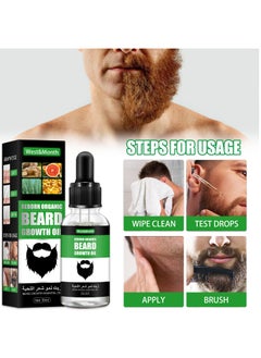 West&Month Beard Growth Oil, For Beard More Full And Thick, Beard Growth Serum Of Plant Extraction, Pure Natural Promote Beard And Hair Growth 30ml  - Image 3