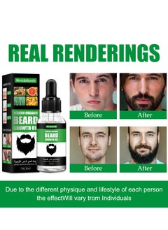 West&Month Beard Growth Oil, For Beard More Full And Thick, Beard Growth Serum Of Plant Extraction, Pure Natural Promote Beard And Hair Growth 30ml  - Image 4