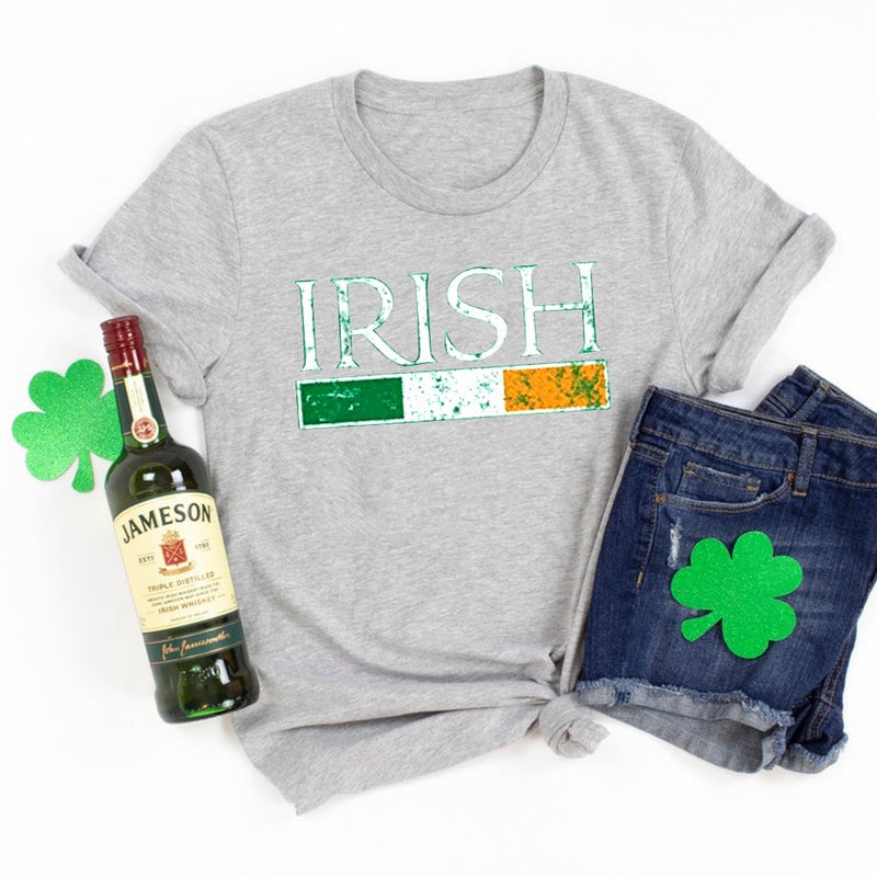Irish Irish Flag Men'S And Women'S Couples T-Shirt Western Festival St. Patrick'S Day Solid Color Printed Short Sleeve - Image 5