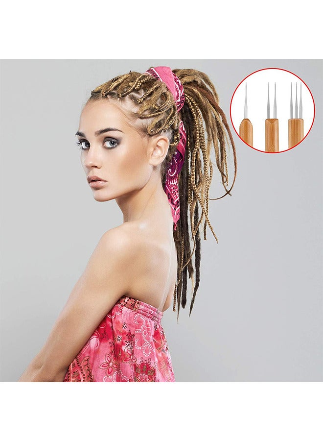 5 Pieces Dreadlocks Crochet Hook Tool, Crochet Needles Includes 3 Pieces Dreadlocks Crochet 1 Hook 2 Hooks 3 Hooks For Hair Dreads Braid Craft Weaving 2 Pieces Hair Locking Tool