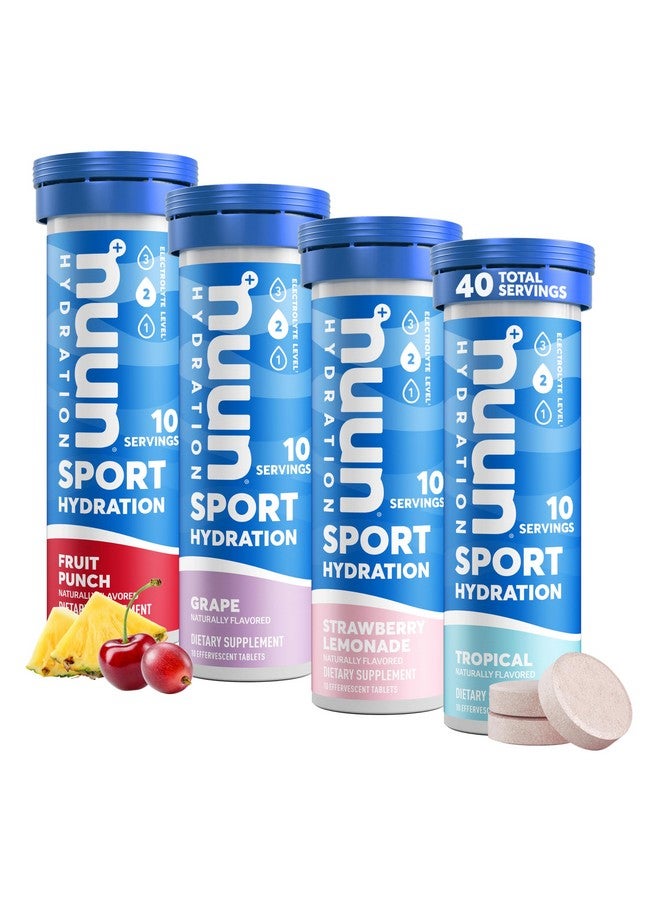 Nuun Sport Electrolyte Drink Tablets Juice Box Mixed Box 4 Tubes (40 Servings) 10 Count (Pack Of 4) - Image 1